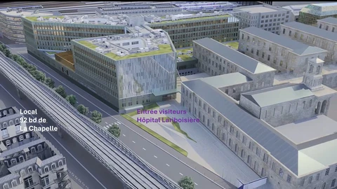 En face de la future entrée visiteurs de l'Hôpital Lariboisière